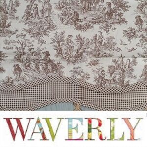 NEW Waverly Charmed Life Wave Valance in Beige and Brown. 52" Wide X 18" Long.
